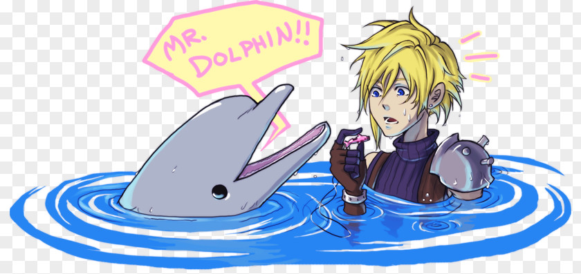 Dolphin Show Final Fantasy VII Cloud Strife Fan Art PNG