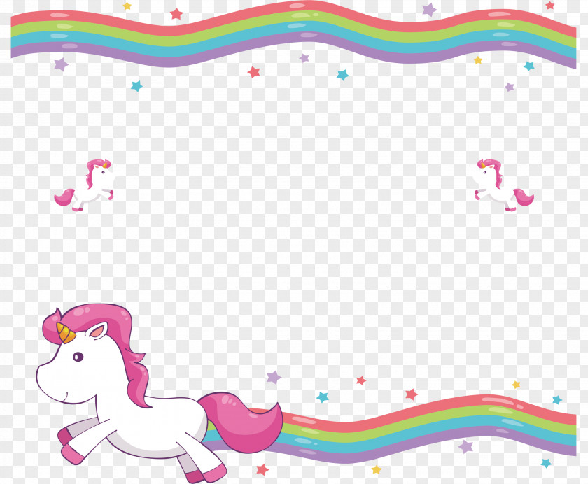 Unicorn Borders And Frames Clip Art Image PNG