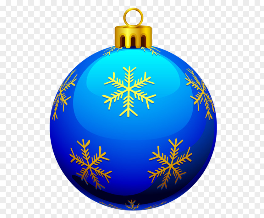 Yellow Snowflake Blue Ball Ornament Picture Christmas Clip Art PNG