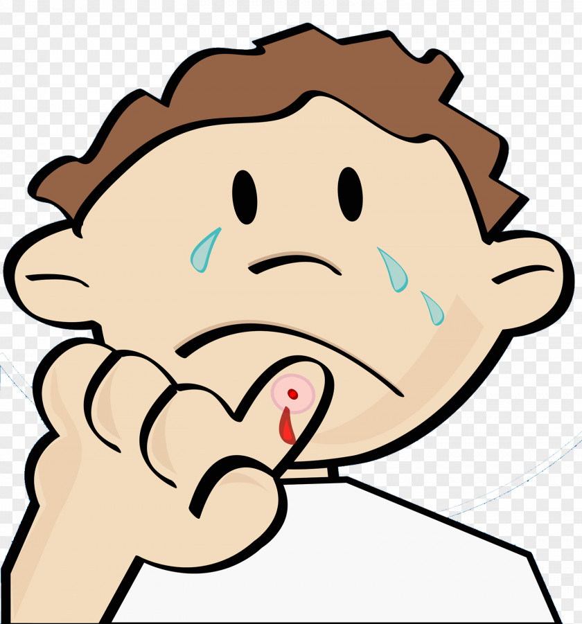 Child's Finger Is Injured Crying Cartoon Illustration PNG