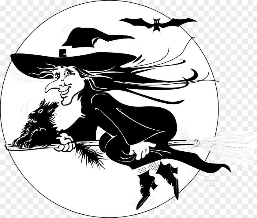 Flying Witch Silhouette Witchcraft Hag Clip Art PNG