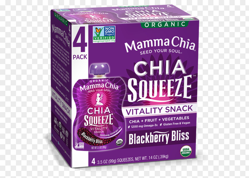 Blackberry Chia Seed Mamma LLC Organic Food Snack PNG