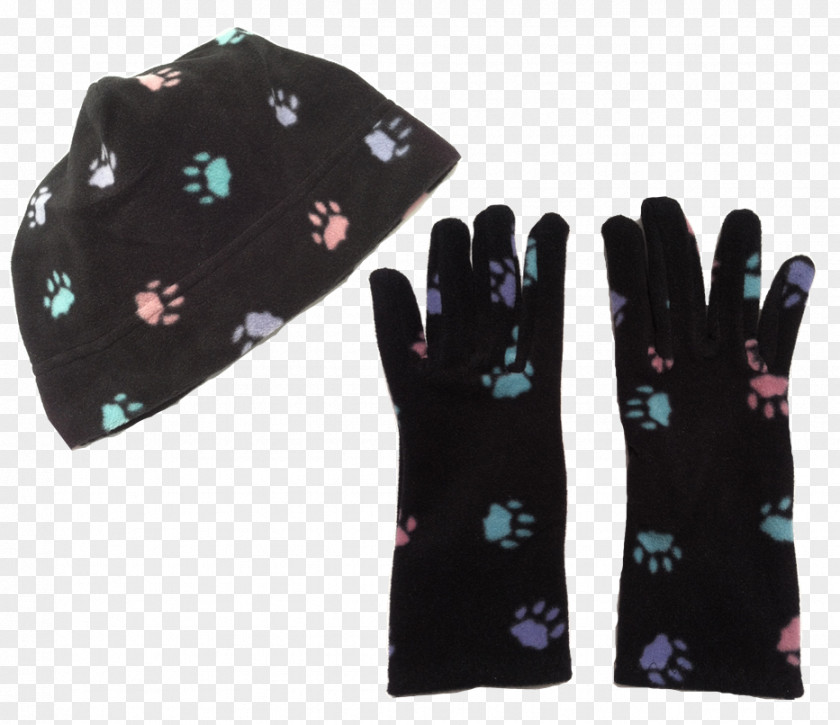 Funny Cat Paw Pattern Polar Fleece Glove Hat Wool Clothing PNG