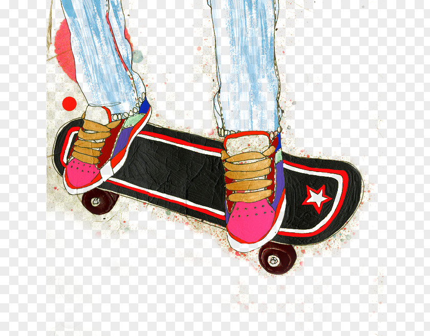 Skateboard Shoes Shoe Illustrator Fashion Illustration PNG
