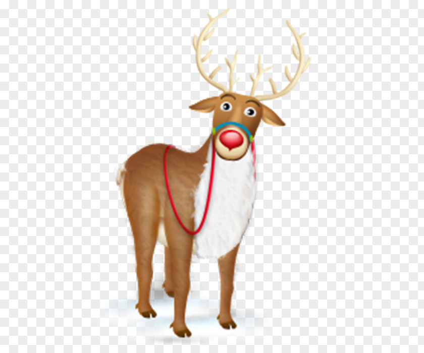 Cartoon Deer Rudolph Reindeer Santa Claus Icon PNG