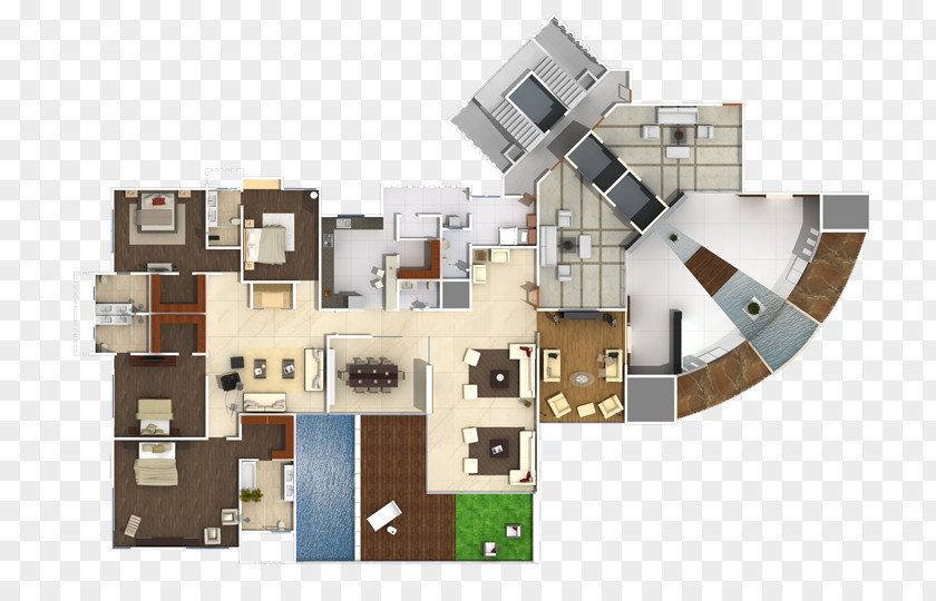 Civil Plans 3D Floor Plan PNG