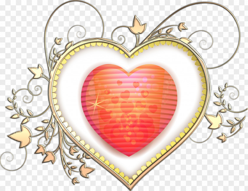 Gold Heart Love Clip Art PNG