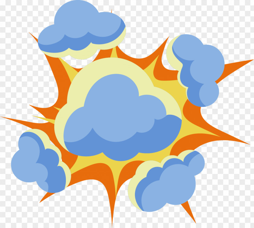 Cool Cartoon Cloud Explosion Clip Art PNG