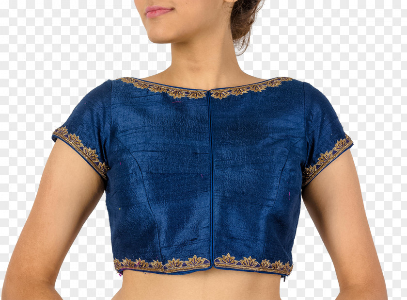 Gold Silk Blue Blouse Clothing Choli Lehenga-style Saree PNG