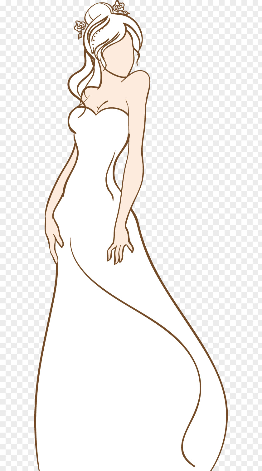 Hand-painted Bride Drawing Illustration PNG