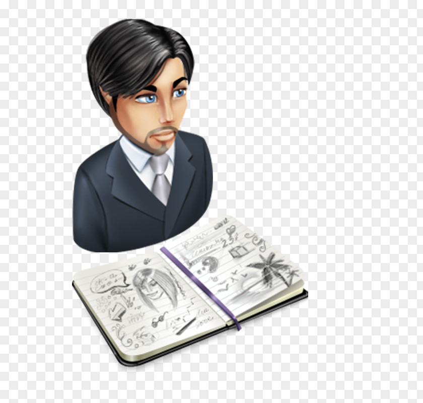 Cartoon Man Looking At Pictures Portfolio Art Icon PNG