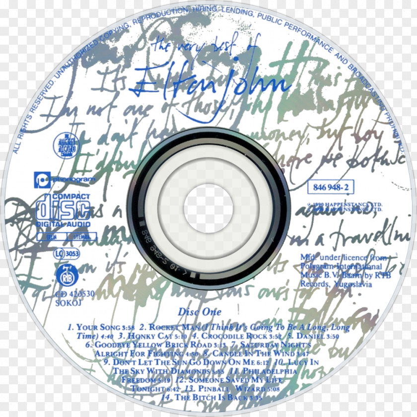 Compact Disc The Very Best Of Elton John PNG disc of John, Part II Music Album, clipart PNG