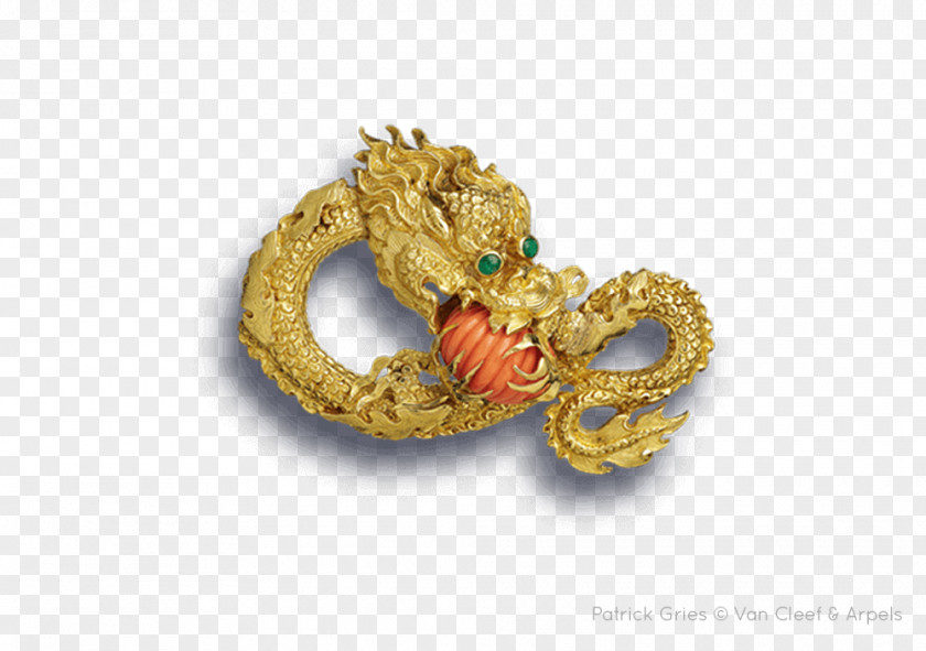 Necklace Van Cleef & Arpels Beijing Gold Brooch PNG