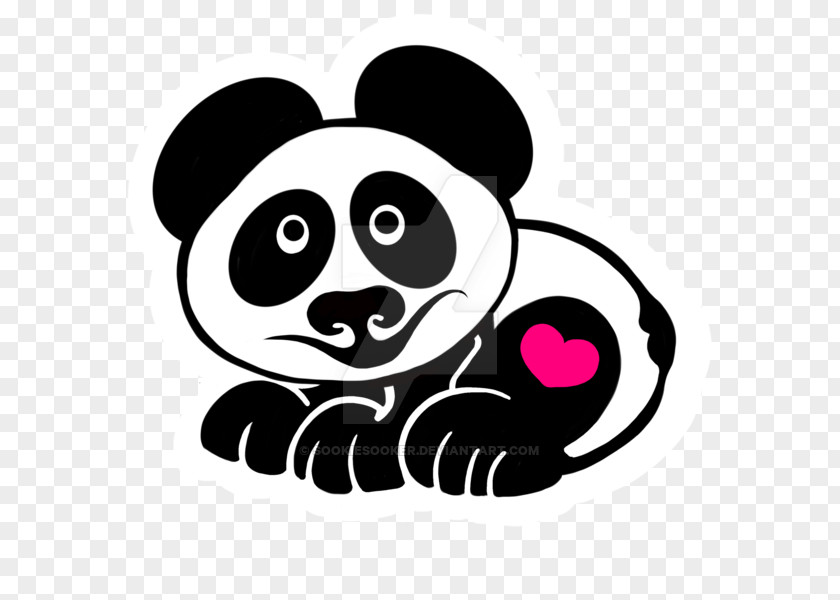 Panda Heart Cartoon Character White Clip Art PNG