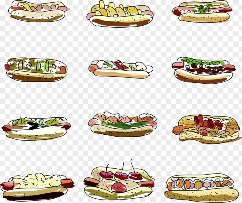 Burger Vector Material Fast Food Hot Dog Hamburger Breakfast Pizza PNG