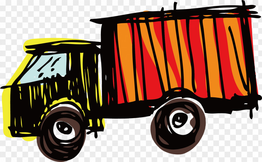 Orange Truck Vector Car Motor Vehicle Decal PNG