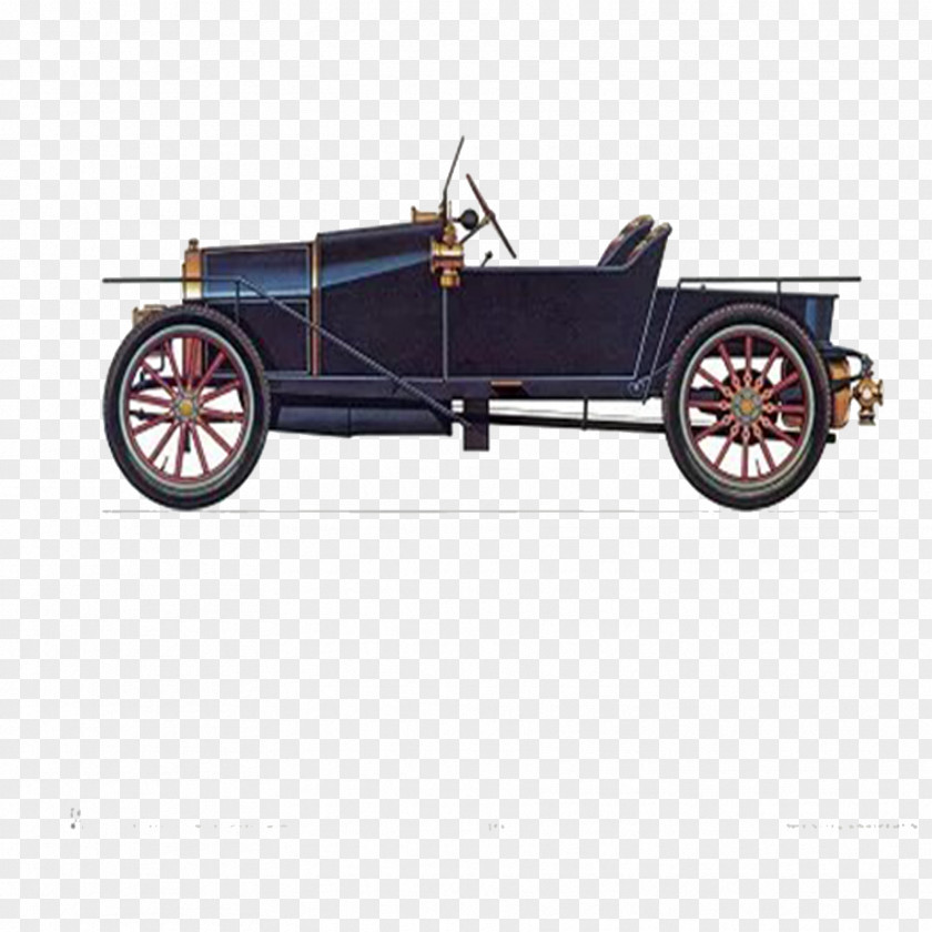 Retro Cartoon Painting Classic Cars Car Bugatti Type 13 Poster PNG