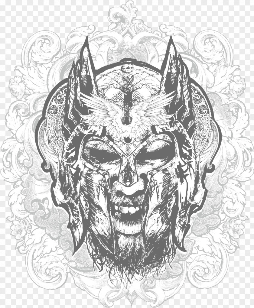 Gray Hand Painted Raytheon Son Face Vector Sons Of Odin Thor PNG