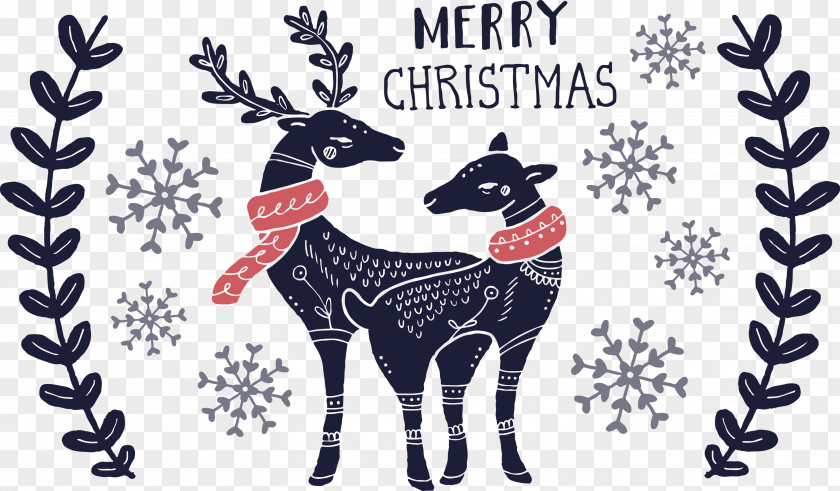 Vector Christmas Giraffe Cat Santa Claus Thanksgiving Card PNG