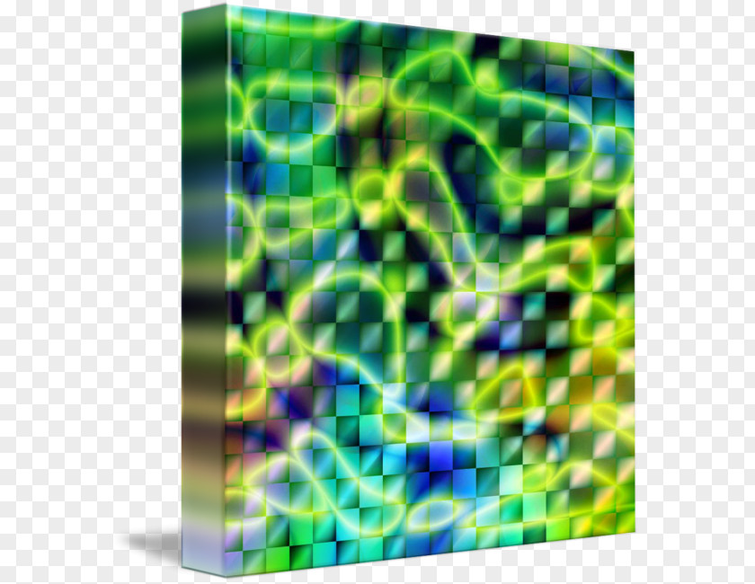 Green Abstract Rectangle Square Gallery Wrap Canvas Organism PNG