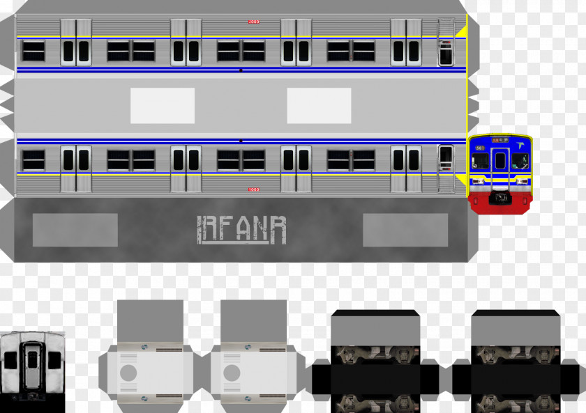 Train Kereta Commuter Indonesia Paper Model Electric Multiple Unit PNG