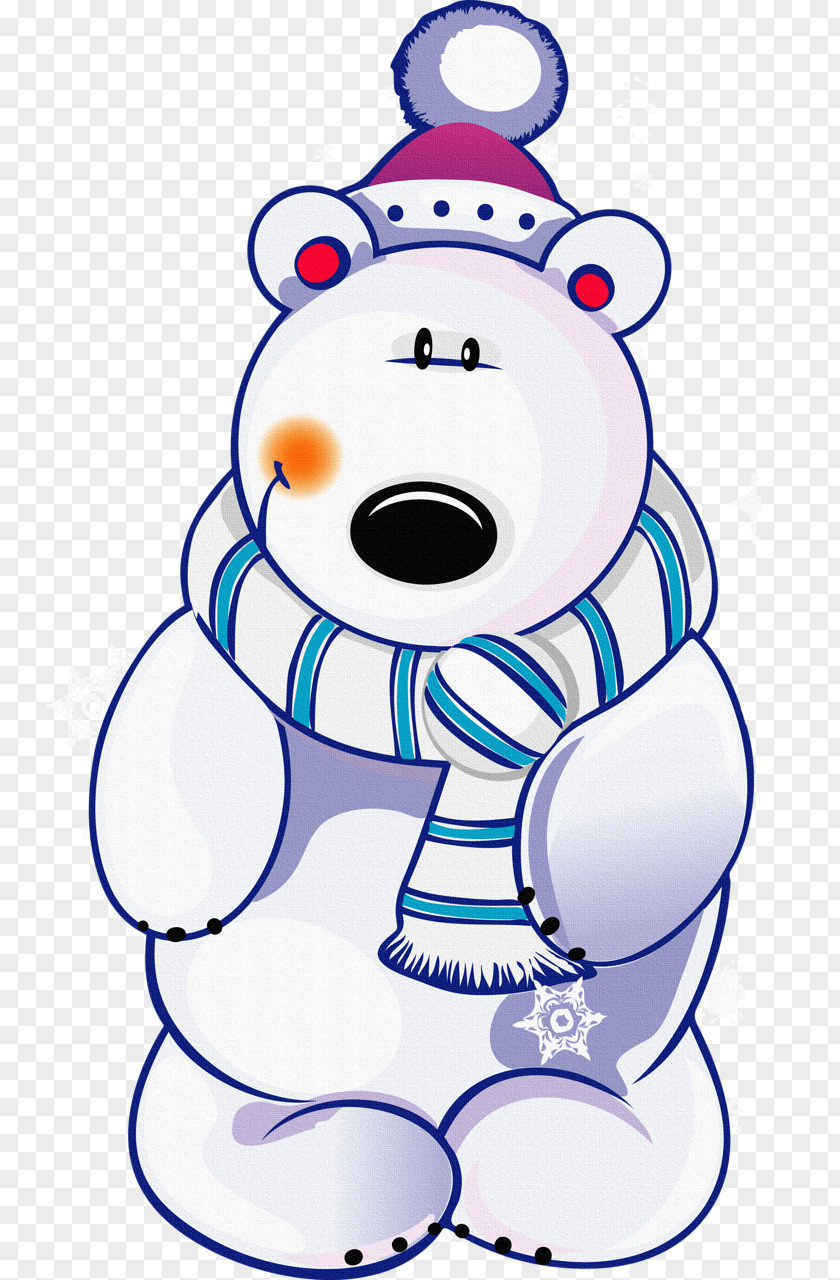 Cartoon Polar Bear Christmas Cuteness PNG