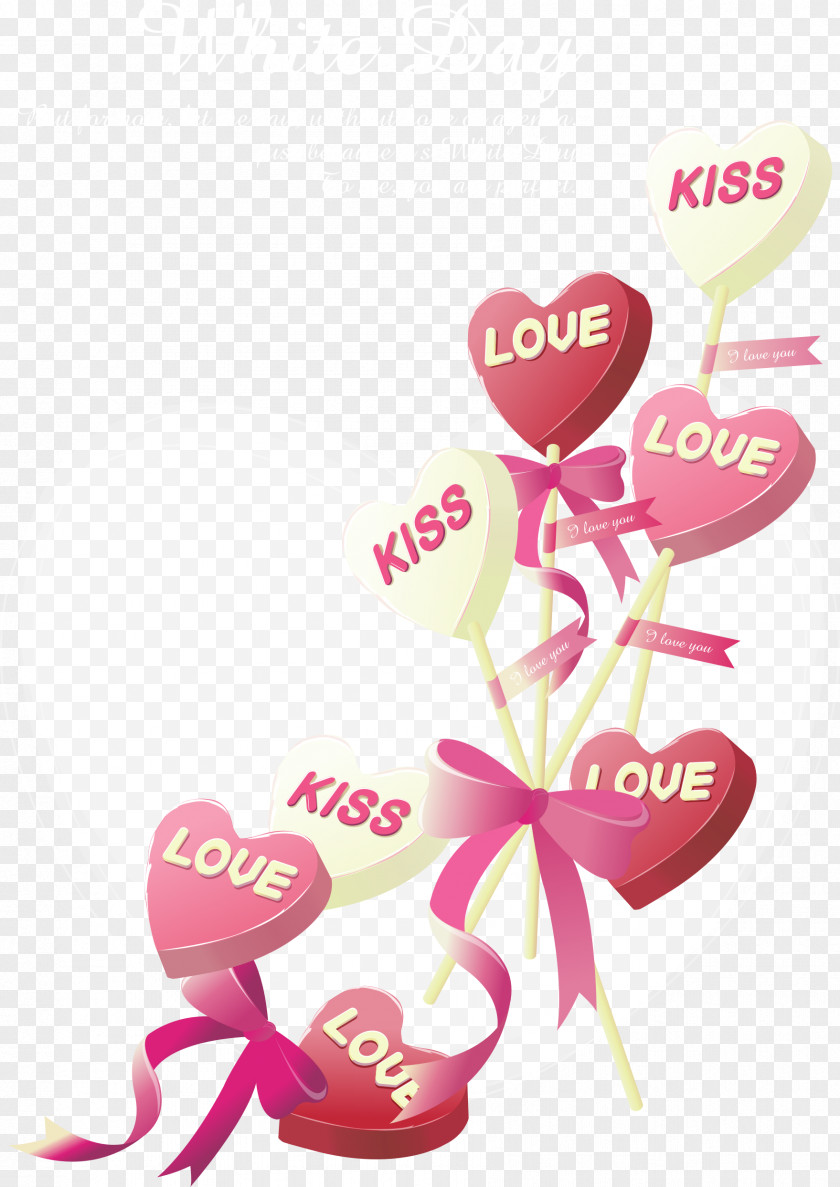 Valentine's Day Kiss Sign Vector Valentines Wish Greeting Card E-card PNG