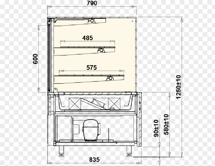 Cube Technical Drawing Display Case Window PNG