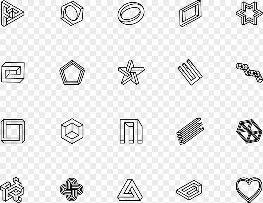 Geometric Shapes Illusion Drawing PNG