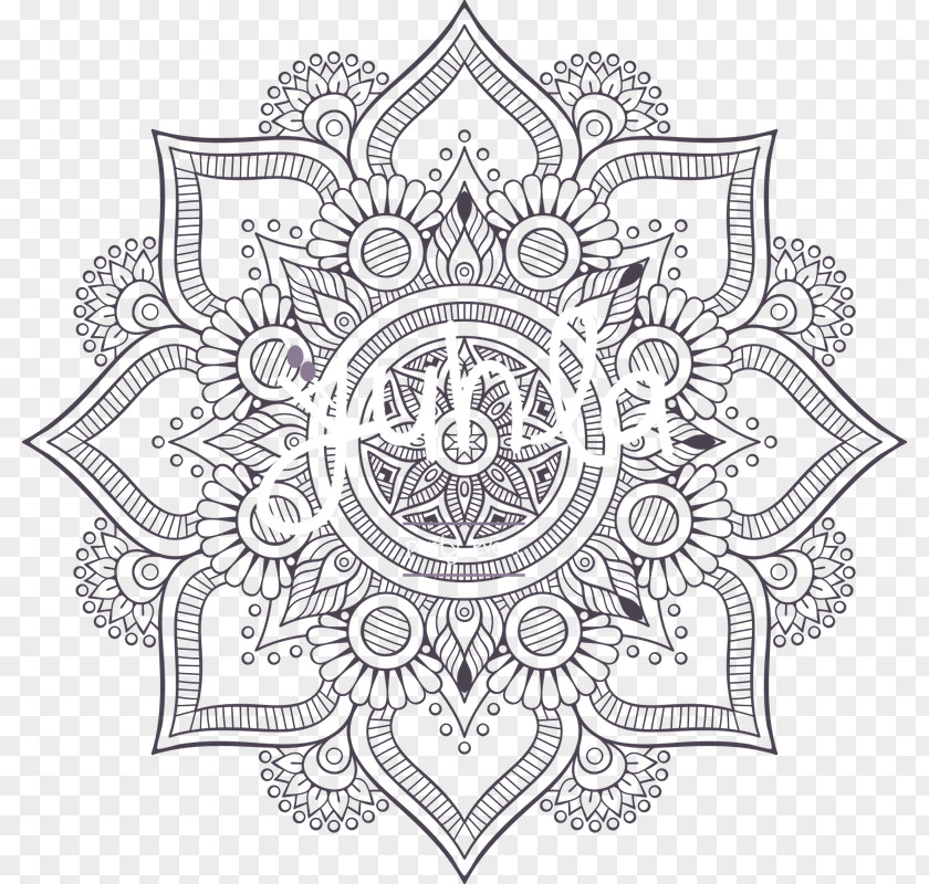 Design Vector Graphics Coloring Book Mandala Tattoo PNG