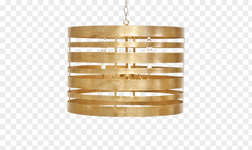 Gold Stripes Chandelier Lighting Light Fixture Pendant PNG