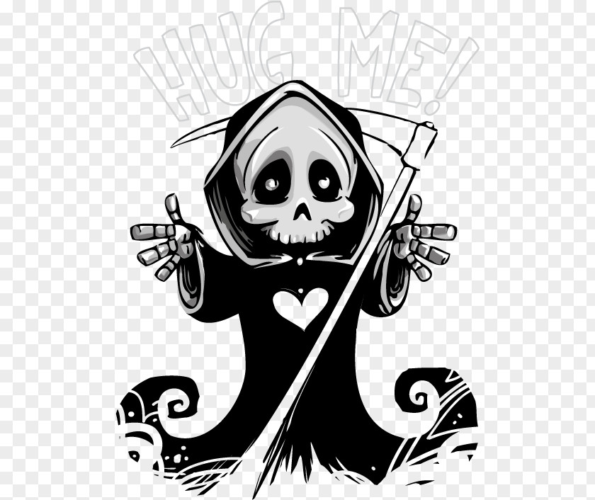 Vector Skull Demon Figure Death Grim T-shirt Cartoon PNG