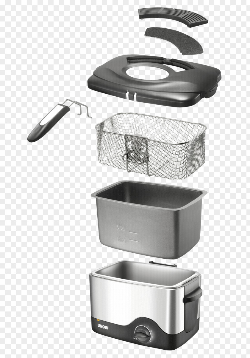 Deep Fryer Fryers Unold 58615 Compact Stainless Steel Kitchen Frytownica MOULINEX AF2301 / 1,2 L 1000 W Można Myć Zmywarce PNG
