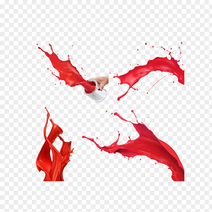 Red Paint Splash Effect Painting Microsoft PNG