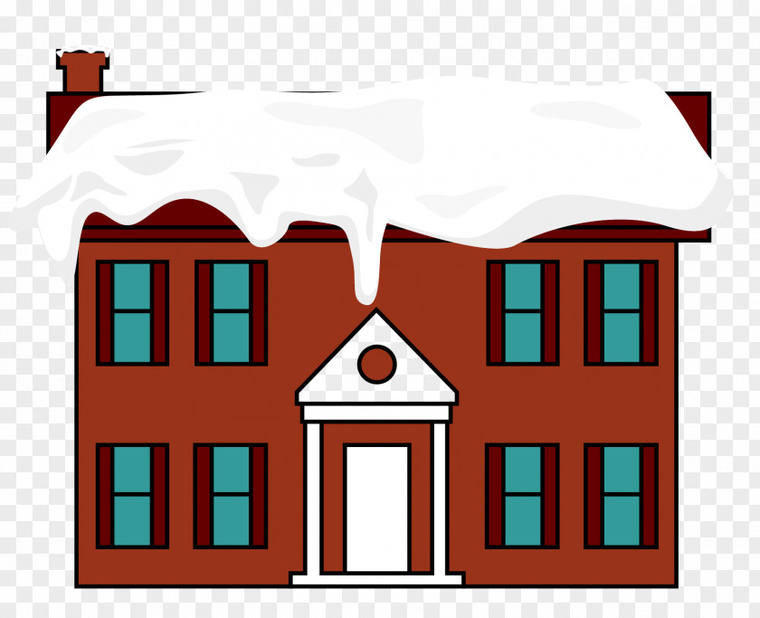 Vector Red House Floor Roof Snow PNG