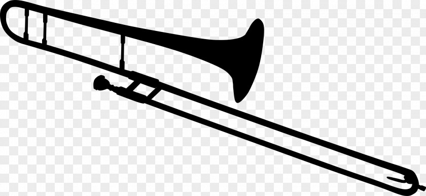 Cartoon Black Trumpet Trombone Musical Instrument Clip Art PNG