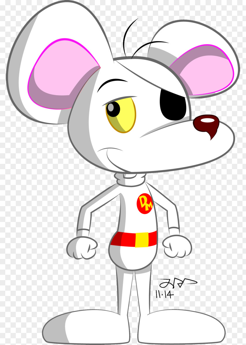 Danger Mouse Line Art White Cartoon Clip PNG