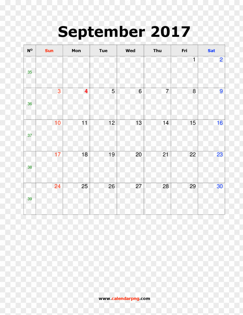 Calendar November September Template PNG