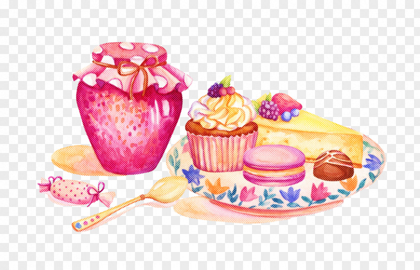 Food Baking Cup Pink Cupcake Dessert PNG