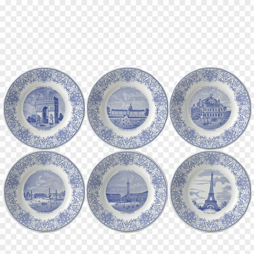 Plate Paris Dessert Monument Gien PNG