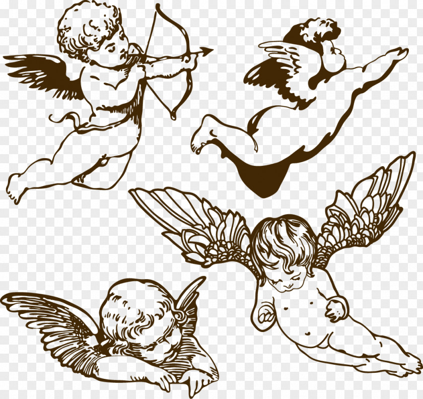 Vector Bow And Arrow Angel Drawing Royalty-free Illustration PNG