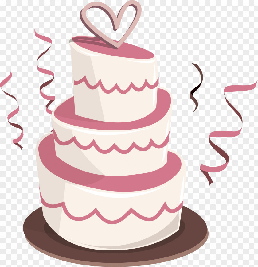 Vector Three Pink Cake Wedding Birthday Bakery PNG