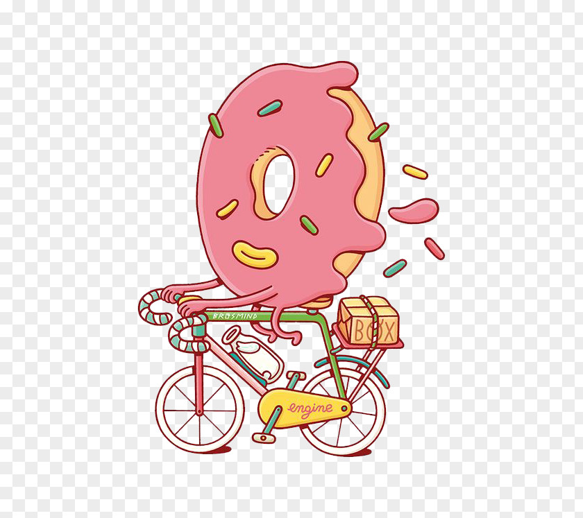 Cartoon Donut Doughnut Brosmind Beer Food Illustration PNG