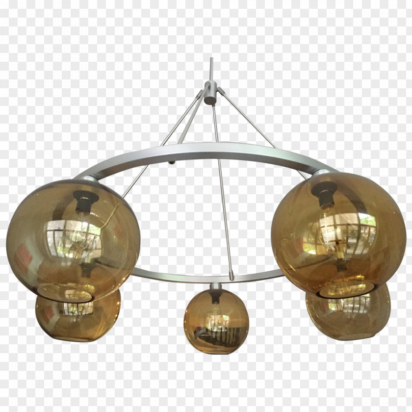 Light Pendant Chandelier Fixture Brushed Metal PNG