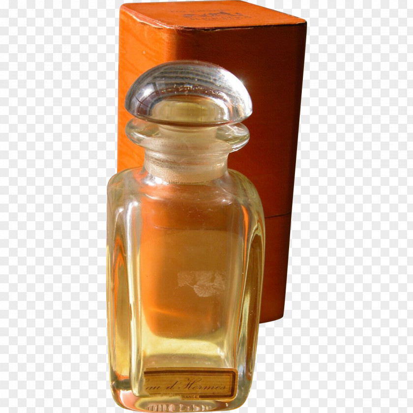 Perfume Bottle Glass Caramel Color Amber PNG