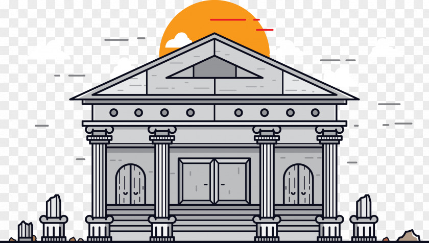 Vector Greek Temple Architecture Ancient PNG