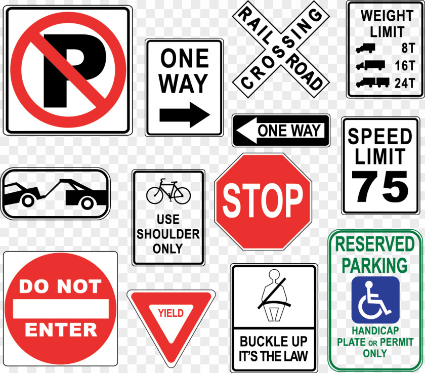 Vector Traffic Signs Car Defensive Driving Road Safety PNG