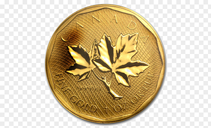 Coin Gold Canadian Maple Leaf Royal Mint PNG