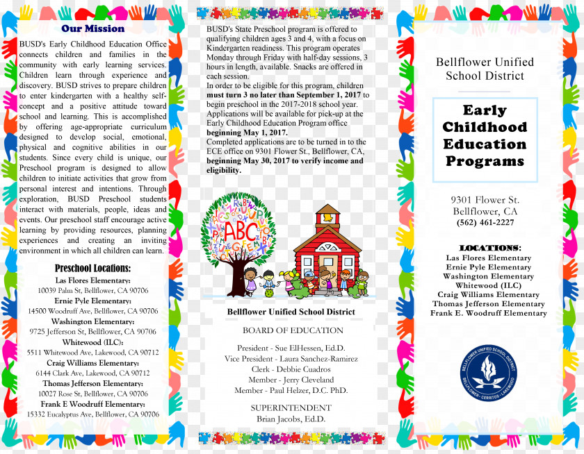 Early Childhood Education Washington Elementary School Bellflower Alternative Center Graphic Design Advertising PNG