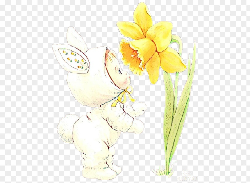 Floral Design Cut Flowers Illustration Easter Bunny PNG